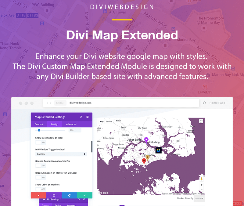 Divi Map Extended Module