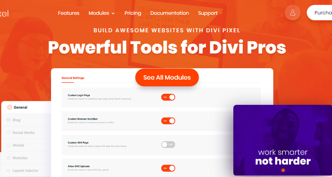 BUILD AWESOME WEBSITES WITH DIVI PIXEL WITH OVER 200 OPTIONS