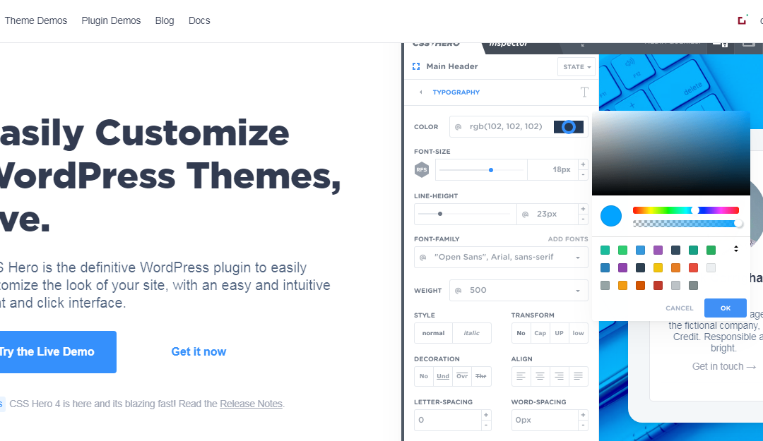 CSS Hero is the definitive WordPress plugin to easily customize the look of your site