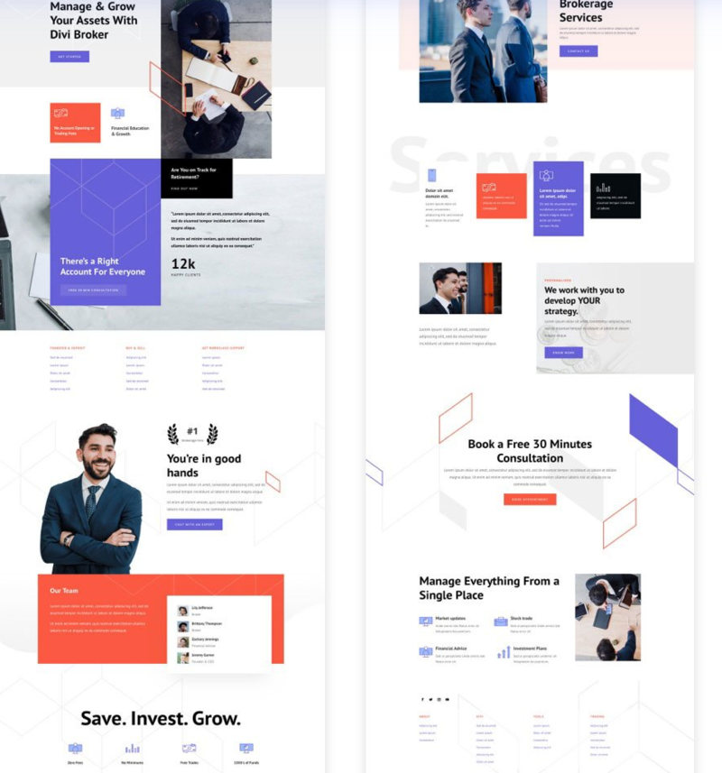 Divi Insurance Agency Layout Pack
