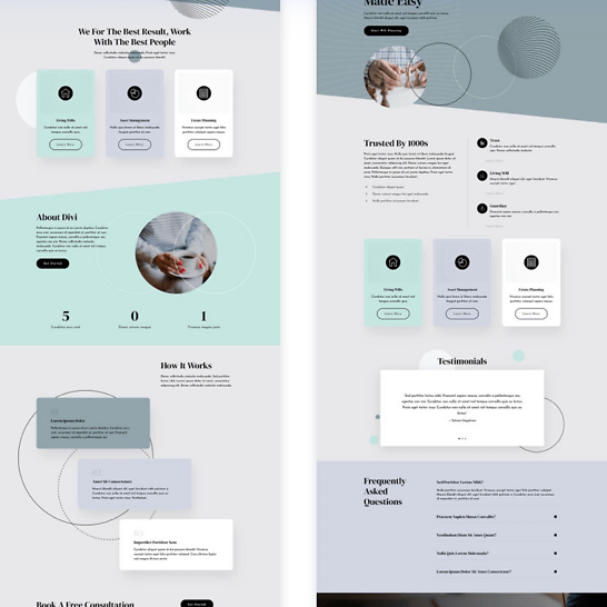 FREE Estate Planning Layout Pack for Divi
