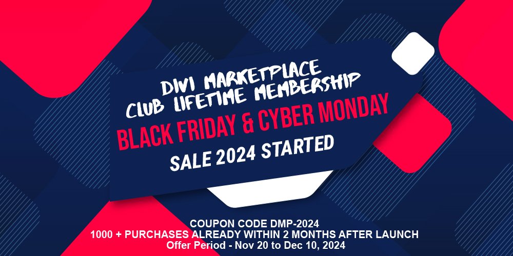 DIVI MARKETPLACE CLUB BLACK FRIDAY 2024